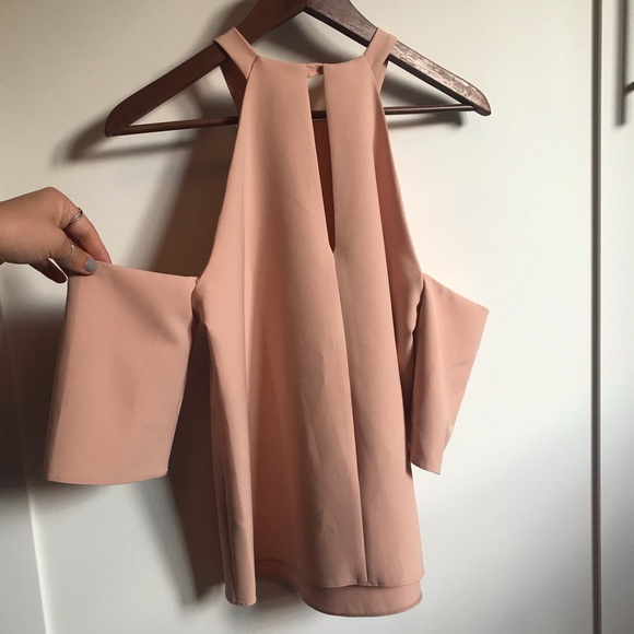 ASOS Cold Shoulder Light Pink Top - Picture 4 of 5